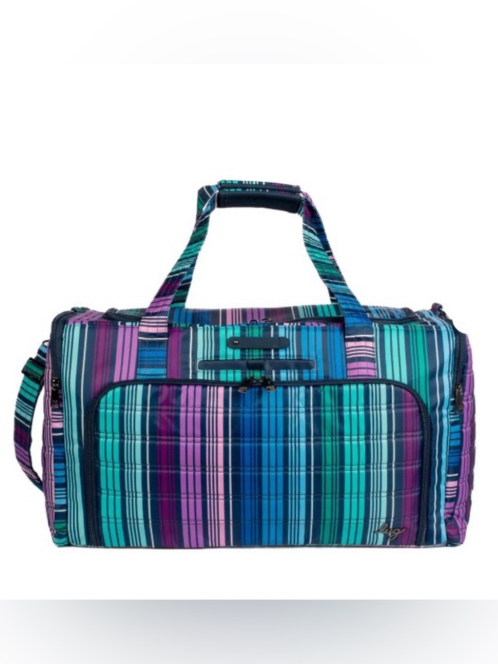 Lug Trolley Duffel Bag Love Stripe Multi Lightweight Spacious Travel Bag